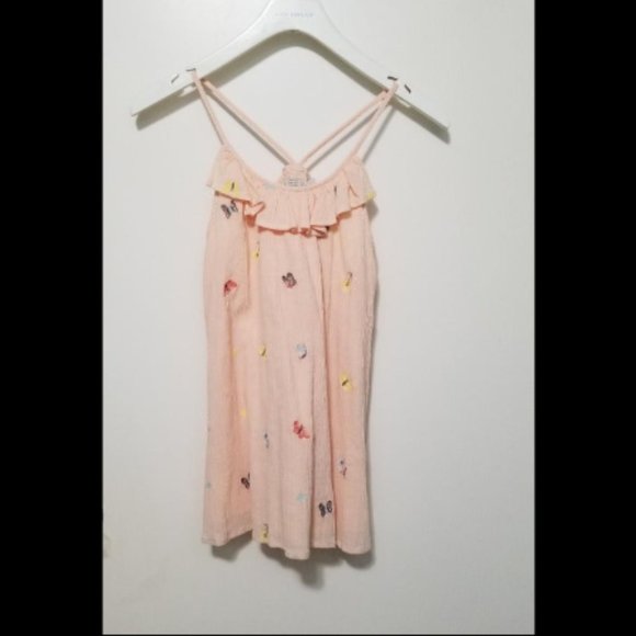 👒Lowest Price👒 Butterfly Embroidery 🏵 Light Peach Top - Picture 2 of 3